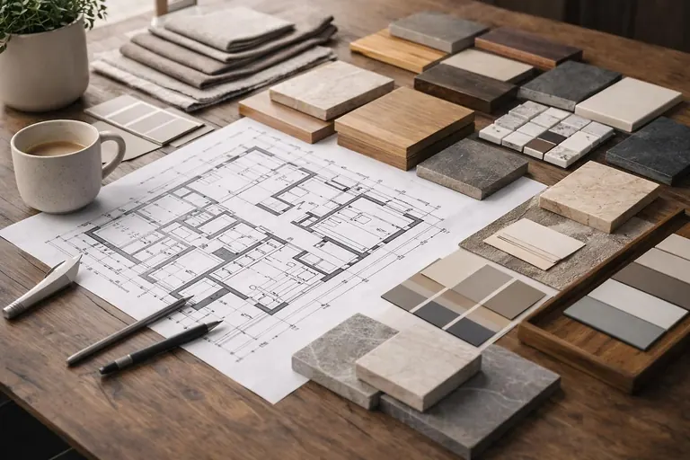 Architectural drawings and blueprints for a Grand Design Build project